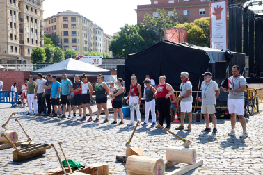Deporte rural en la Plaza de los Fueros este jueves, 9 de julio