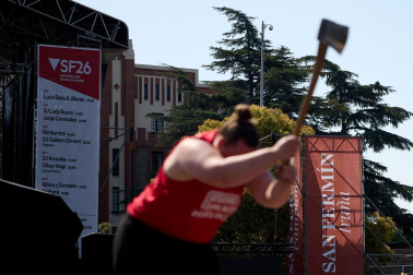 Deporte rural en la Plaza de los Fueros este jueves, 9 de julio