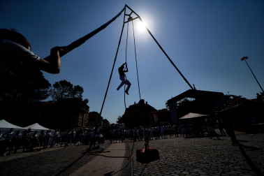 Deporte rural en la Plaza de los Fueros este jueves, 9 de julio