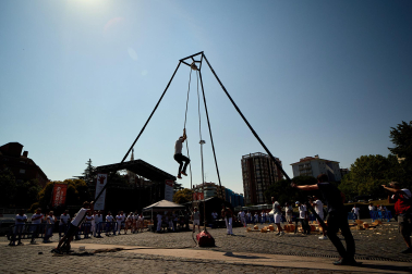 Deporte rural en la Plaza de los Fueros este jueves, 9 de julio