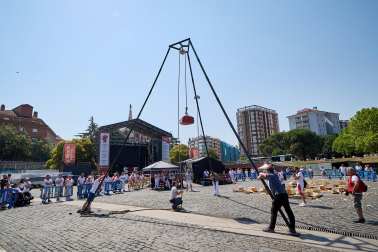 Deporte rural en la Plaza de los Fueros este jueves, 9 de julio