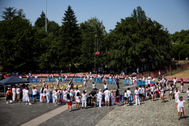 Deporte rural en la Plaza de los Fueros este jueves, 9 de julio
