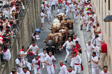 cuarto encierro de San Fermín 2026 en Pamplona SANTO DOMINGO