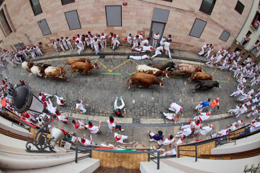 cuarto encierro de San Fermín 2026 en Pamplona SANTO DOMINGO