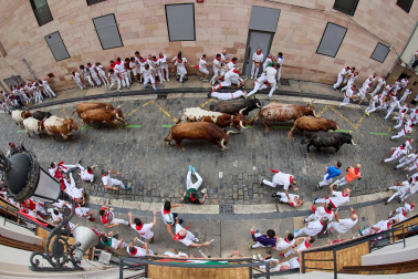 cuarto encierro de San Fermín 2026 en Pamplona SANTO DOMINGO