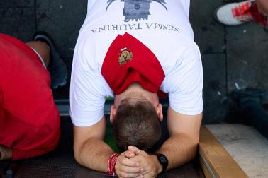 Fotos del quinto encierro de San Fermín 2026 en Pamplona