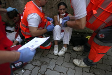 Fotos del quinto encierro de San Fermín 2026 en Pamplona