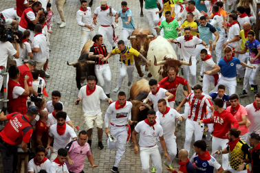 Fotos del sexto encierro de San Fermín 2026 en Pamplona