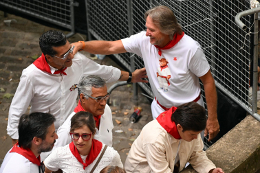 Foto de Bernd Schuster en el séptimo encierro de San Fermín 2026
