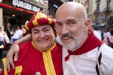 Foto de la salida de gigantes y cabezudos el 13 de julio de San Fermín 2026
