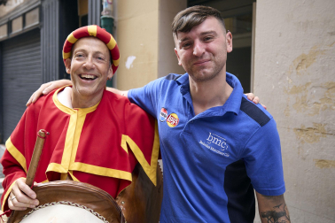 Foto de la salida de gigantes y cabezudos el 13 de julio de San Fermín 2026