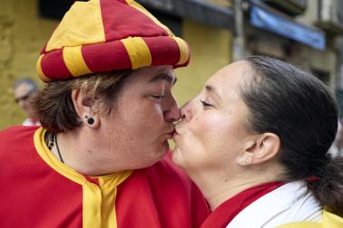 Foto de la salida de gigantes y cabezudos el 13 de julio de San Fermín 2026