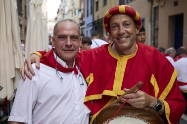 Foto de la salida de gigantes y cabezudos el 13 de julio de San Fermín 2026