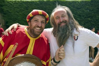 Foto de la salida de gigantes y cabezudos el 13 de julio de San Fermín 2026