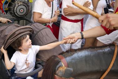 Foto de la salida de gigantes y cabezudos el 13 de julio de San Fermín 2026