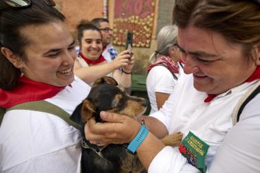 Foto de la salida de gigantes y cabezudos el 13 de julio de San Fermín 2026