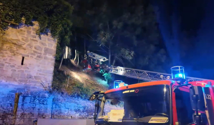 Así rescataron a un joven de 23 años que se precipitó de las murallas de Pamplona durante San Fermín