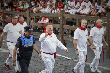 Fotos del octavo encierro de San Fermín 2026 con toros de la ganadería de Jandilla en el tramo de Telefónica.