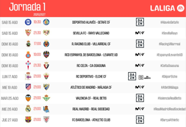Horarios de la jornada 1 de LaLIga 2026/27