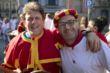 Foto de la despedida de la Comparsa de Gigantes y Cabezudos este 14 de julio de San Fermín 2026.