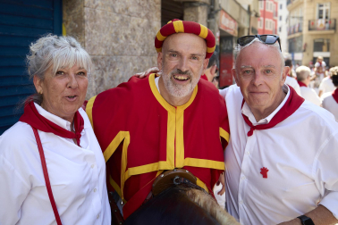 Foto de la despedida de la Comparsa de Gigantes y Cabezudos este 14 de julio de San Fermín 2026.