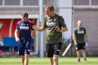 Entrenamiento de pretemporada del C.A. Osasun en Tajonar este miércoles, 15 de julio