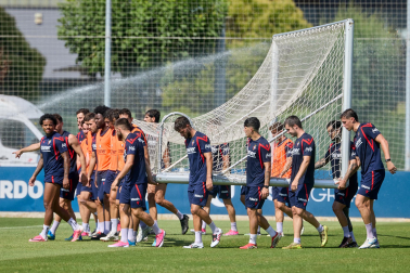 Entrenamiento de pretemporada del C.A. Osasun en Tajonar este miércoles, 15 de julio
