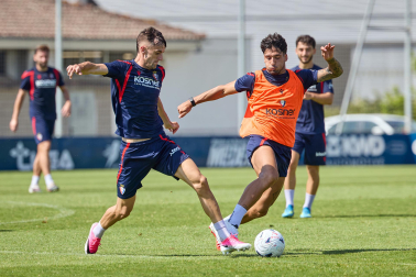 Entrenamiento de pretemporada del C.A. Osasun en Tajonar este miércoles, 15 de julio