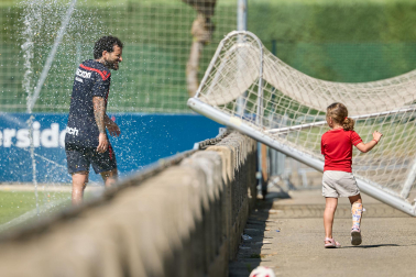 Entrenamiento de pretemporada del C.A. Osasun en Tajonar este miércoles, 15 de julio
