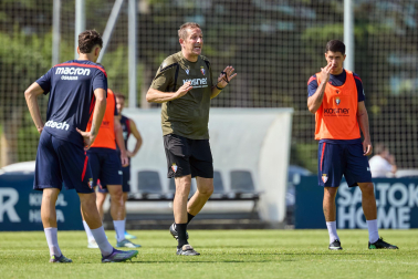 Entrenamiento de pretemporada del C.A. Osasun en Tajonar este miércoles, 15 de julio