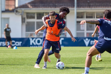 Entrenamiento de pretemporada del C.A. Osasun en Tajonar este miércoles, 15 de julio
