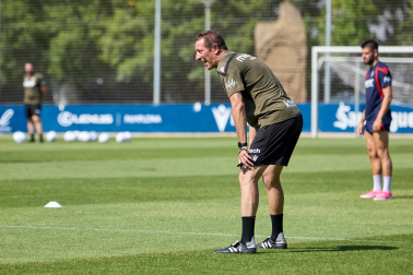 Entrenamiento de pretemporada del C.A. Osasun en Tajonar este miércoles, 15 de julio