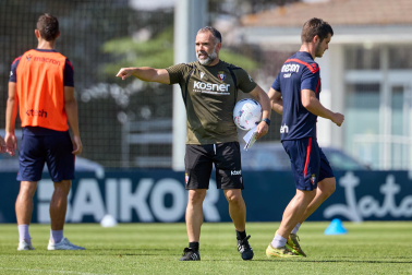 Entrenamiento de pretemporada del C.A. Osasun en Tajonar este miércoles, 15 de julio
