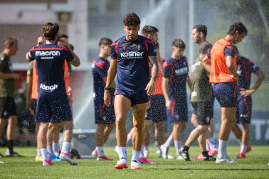 Entrenamiento de pretemporada del C.A. Osasun en Tajonar este miércoles, 15 de julio