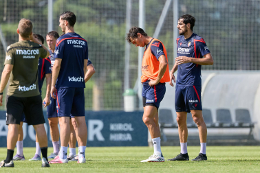 Entrenamiento de pretemporada del C.A. Osasun en Tajonar este miércoles, 15 de julio