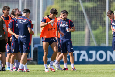 Entrenamiento de pretemporada del C.A. Osasun en Tajonar este miércoles, 15 de julio