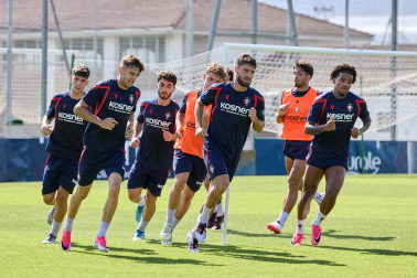 Entrenamiento de pretemporada del C.A. Osasun en Tajonar este miércoles, 15 de julio