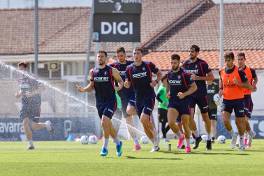 Entrenamiento de pretemporada del C.A. Osasun en Tajonar este miércoles, 15 de julio