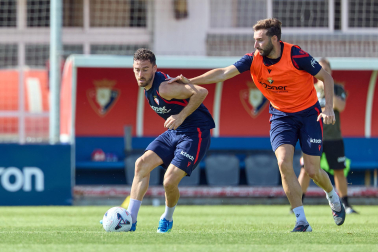 Entrenamiento de pretemporada del C.A. Osasun en Tajonar este miércoles, 15 de julio