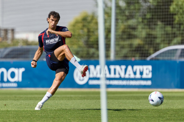 Entrenamiento de pretemporada del C.A. Osasun en Tajonar este miércoles, 15 de julio