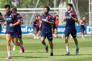Entrenamiento de pretemporada del C.A. Osasun en Tajonar este miércoles, 15 de julio