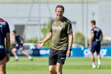 Entrenamiento de pretemporada del C.A. Osasun en Tajonar este miércoles, 15 de julio