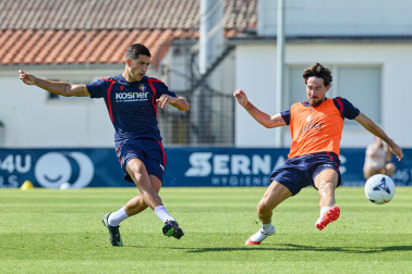 Entrenamiento de pretemporada del C.A. Osasun en Tajonar este miércoles, 15 de julio