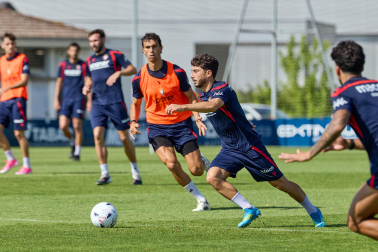 Entrenamiento de pretemporada del C.A. Osasun en Tajonar este miércoles, 15 de julio