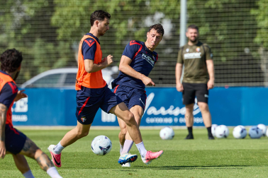 Entrenamiento de pretemporada del C.A. Osasun en Tajonar este miércoles, 15 de julio