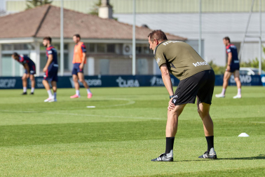 Entrenamiento de pretemporada del C.A. Osasun en Tajonar este miércoles, 15 de julio