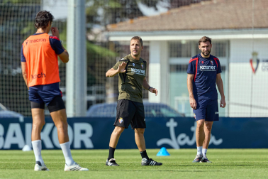 Entrenamiento de pretemporada del C.A. Osasun en Tajonar este miércoles, 15 de julio