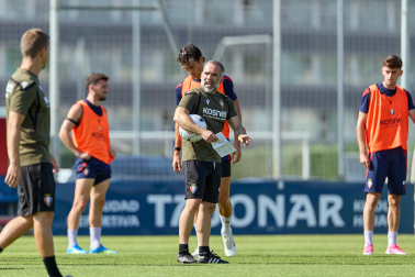 Entrenamiento de pretemporada del C.A. Osasun en Tajonar este miércoles, 15 de julio