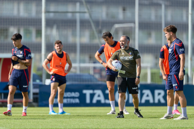 Entrenamiento de pretemporada del C.A. Osasun en Tajonar este miércoles, 15 de julio