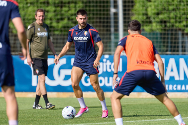 Entrenamiento de pretemporada del C.A. Osasun en Tajonar este miércoles, 15 de julio